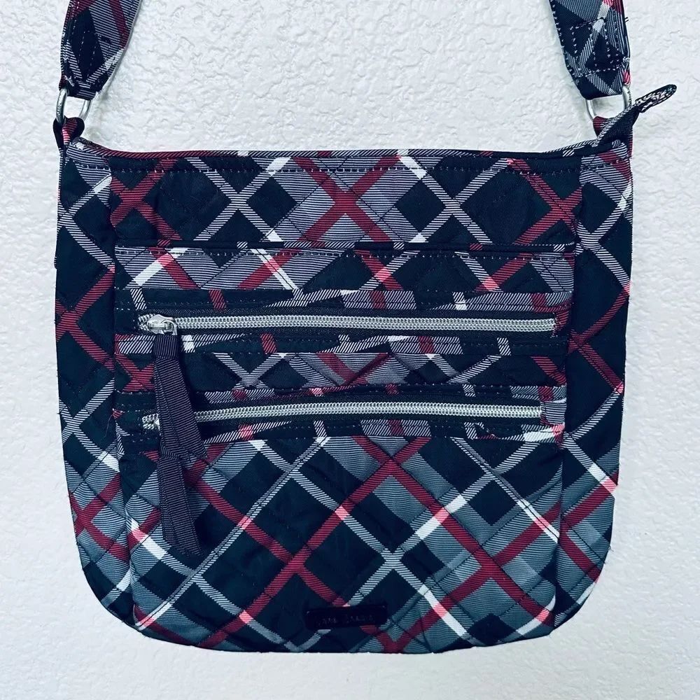 Vera Bradley Plaid Black Red Holiday Christmas Crossbody Bag Purse